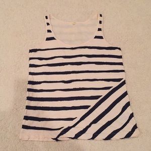 J crew tank top, cream and navy stripes